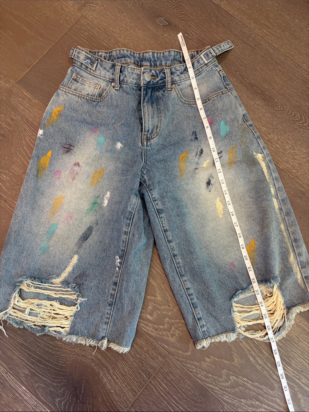 Paint-Splatter Jorts - Picture 2 of 4